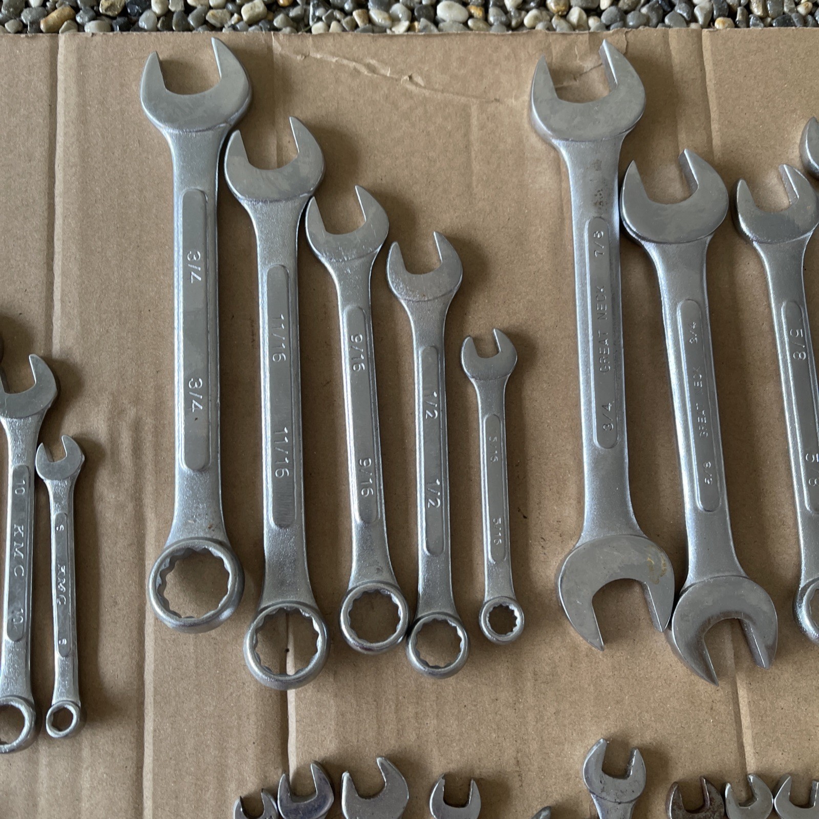 Lot of 120 + Mixed Vintage Combination & Open Box End Wrenches Sockets Tools