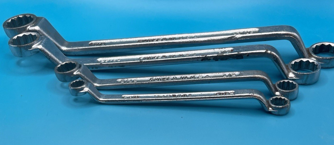 Dunlap SAE Deep Offset Box End Wrench Set 12pt 3/8″ to 7/8″ 4pc Made in USA