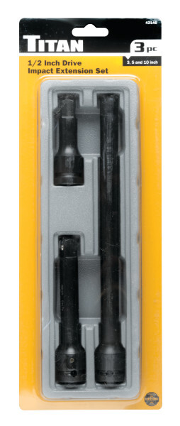 Titan 42140 3-Piece 1/2-Inch Drive Impact Extension Bar Set