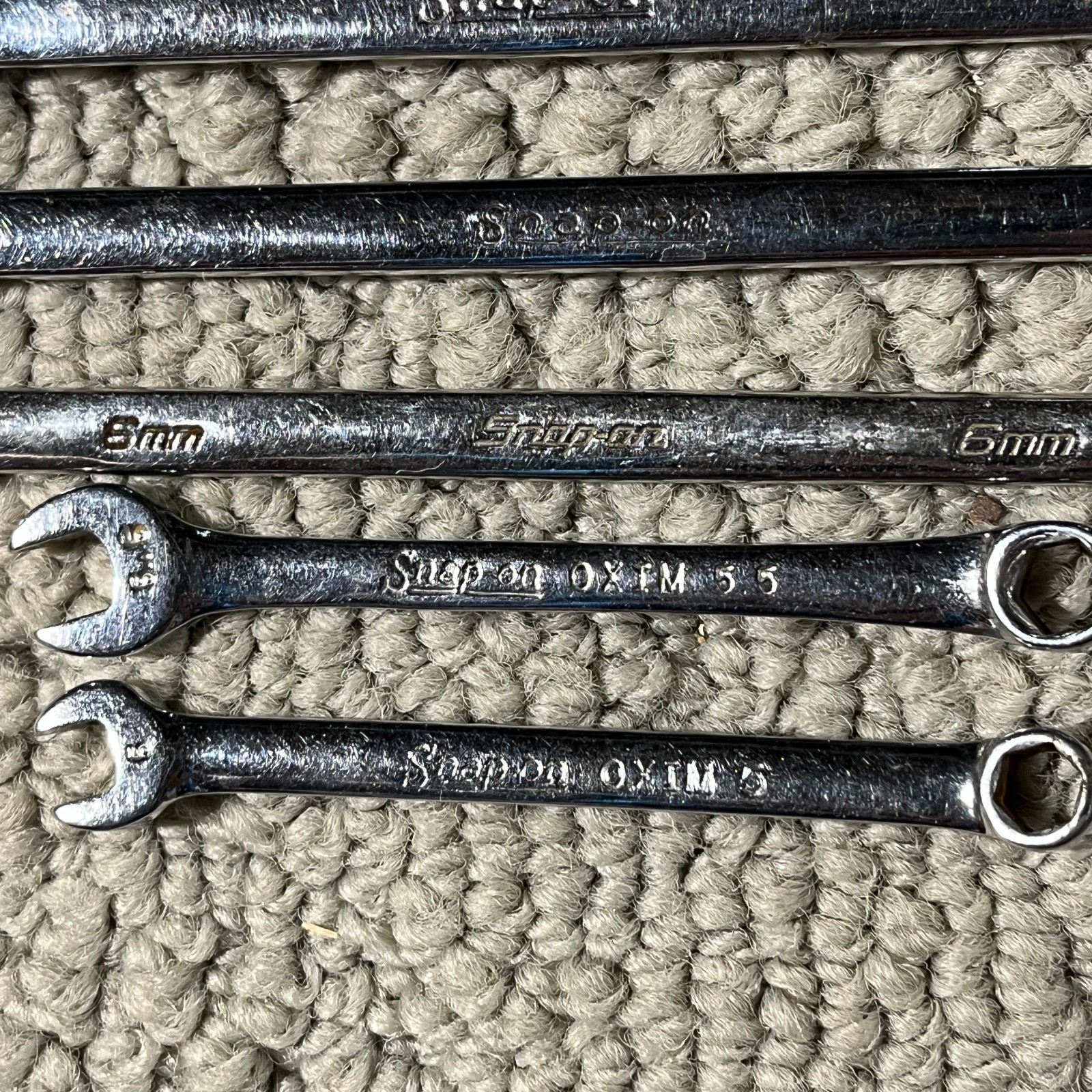 Snap On OEXM6-OEXM19 5-19mm 16 Piece 12 Point Metric Combination Wrench Set USA
