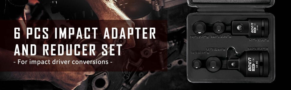 6 Piece Impact Socket Adapter and Reducer Set, 1/4″ 3/8″ 1/2″ 3/4″ Drive Socket