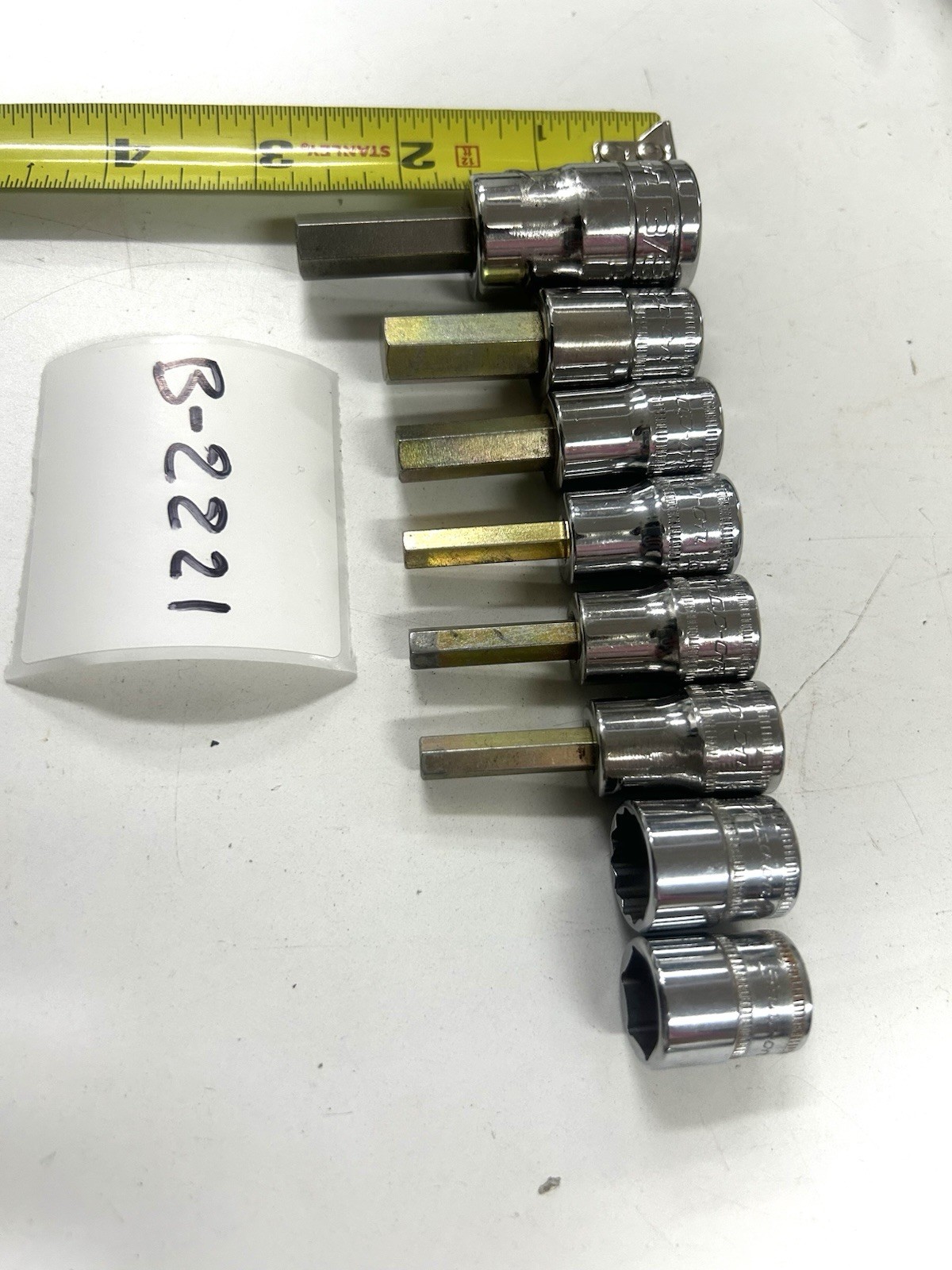 B-2221 Snap-on SAE Hex Bit Soc Lot 3/8” Drive All Driv Sock Mix Siz USA