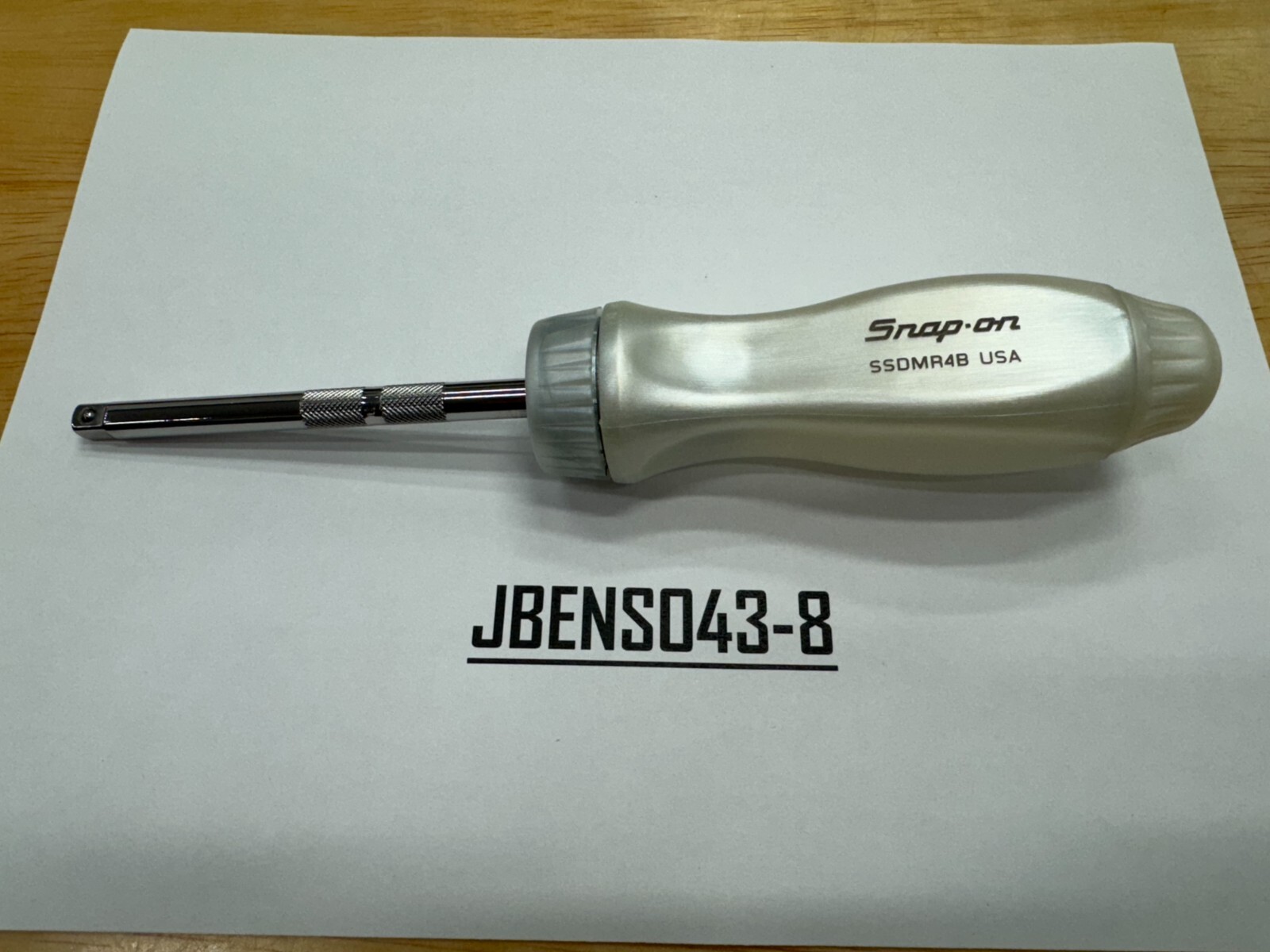 Snap-on Tools NEW PEARL WHITE 1/4″ Drive Hard Grip 4″ Ratcheting Driver TMR4PW