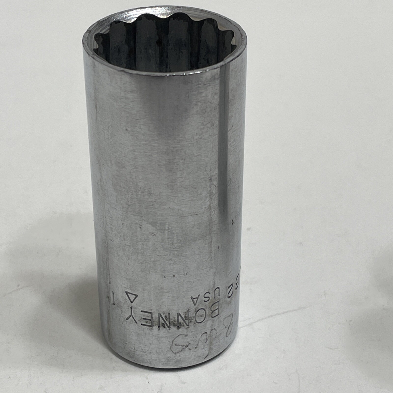 Lot of 2 Bonney Deep Socket 1/2″ drive 13/16” & 1” AL26 AL32 VTG Chrome USA