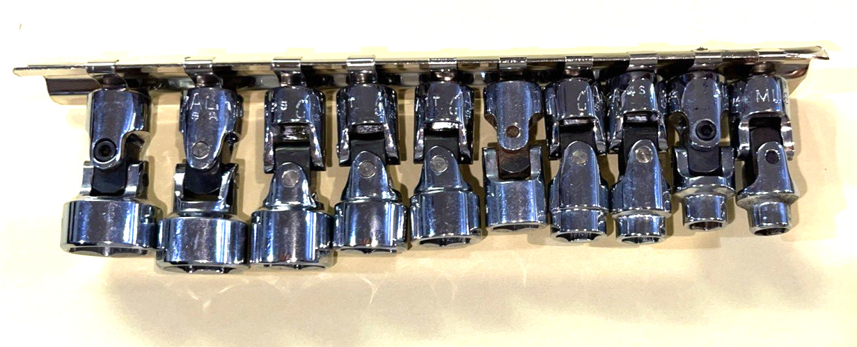 MAC TOOLS 10 PIECE 1/4 DRIVE METRIC SWIVEL SOCKET SET NEW & USED 5.5-14MM