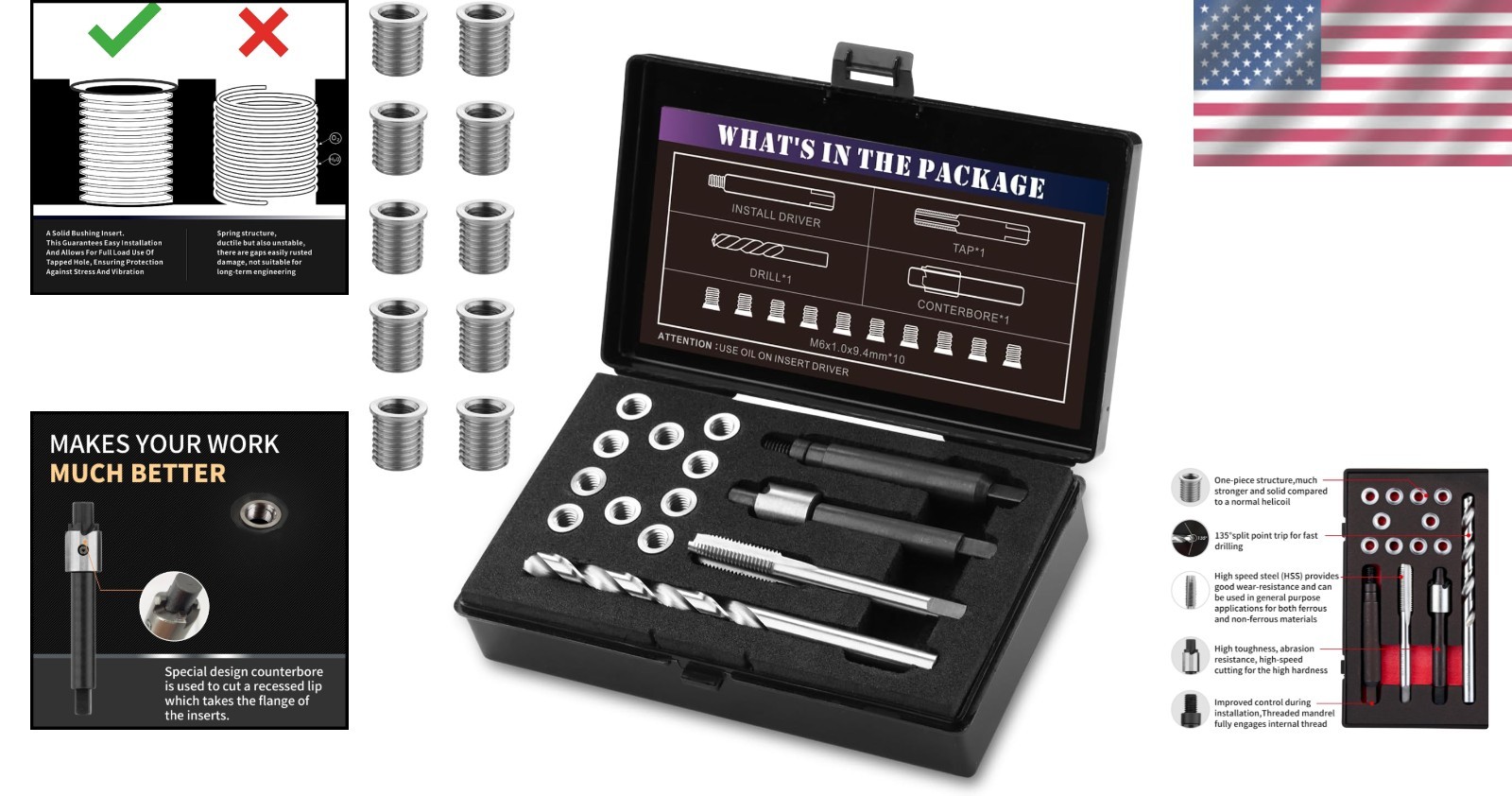 Stainless Steel Insert Kit with Installation Driver