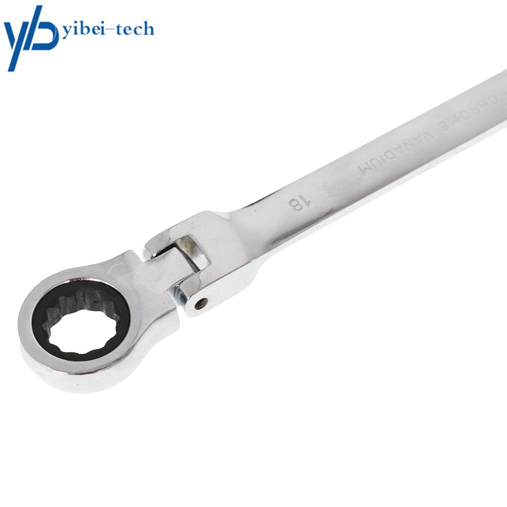 12pc 8-19mm Metric Flexible Head Ratcheting Wrench Combination Spanner Tool Set