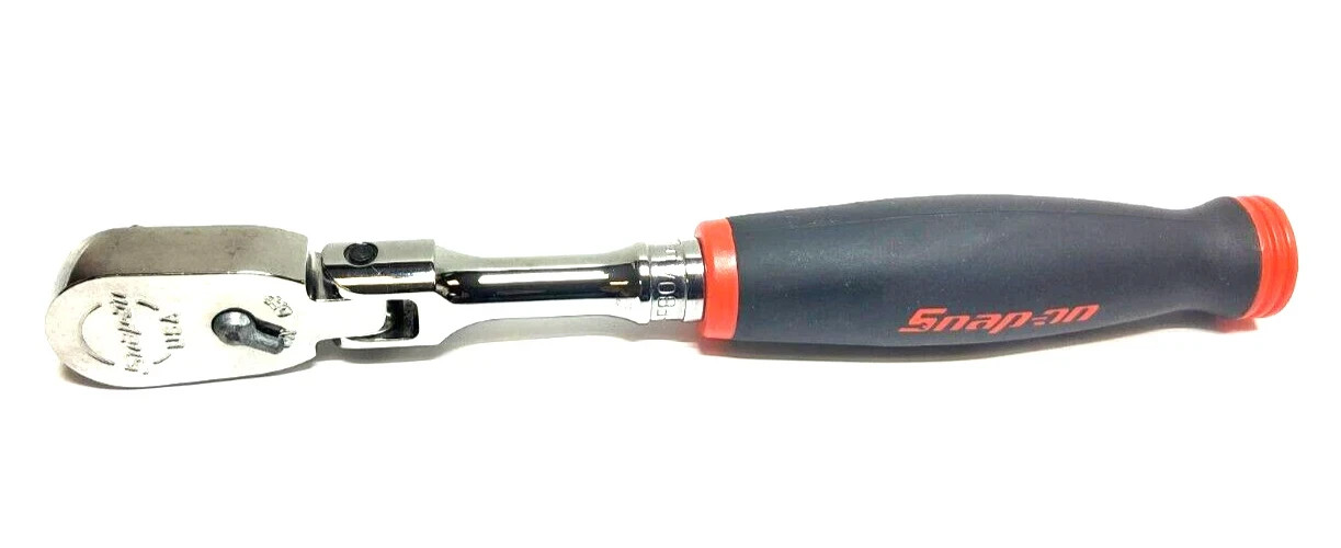 Snap-on Red 3/8″drive 9″ long FLEX Head Ratchet Red Soft Handle FHF80A