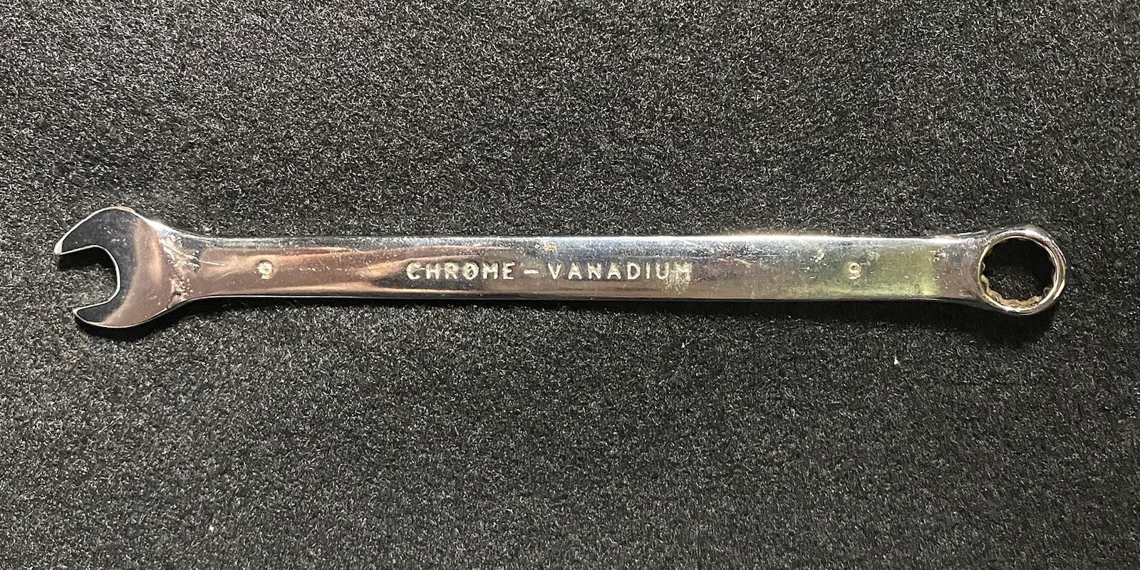 MECHANIC’S CHOICE CR-V CHROME 9MM COMBINATION WRENCH, 12 POINT