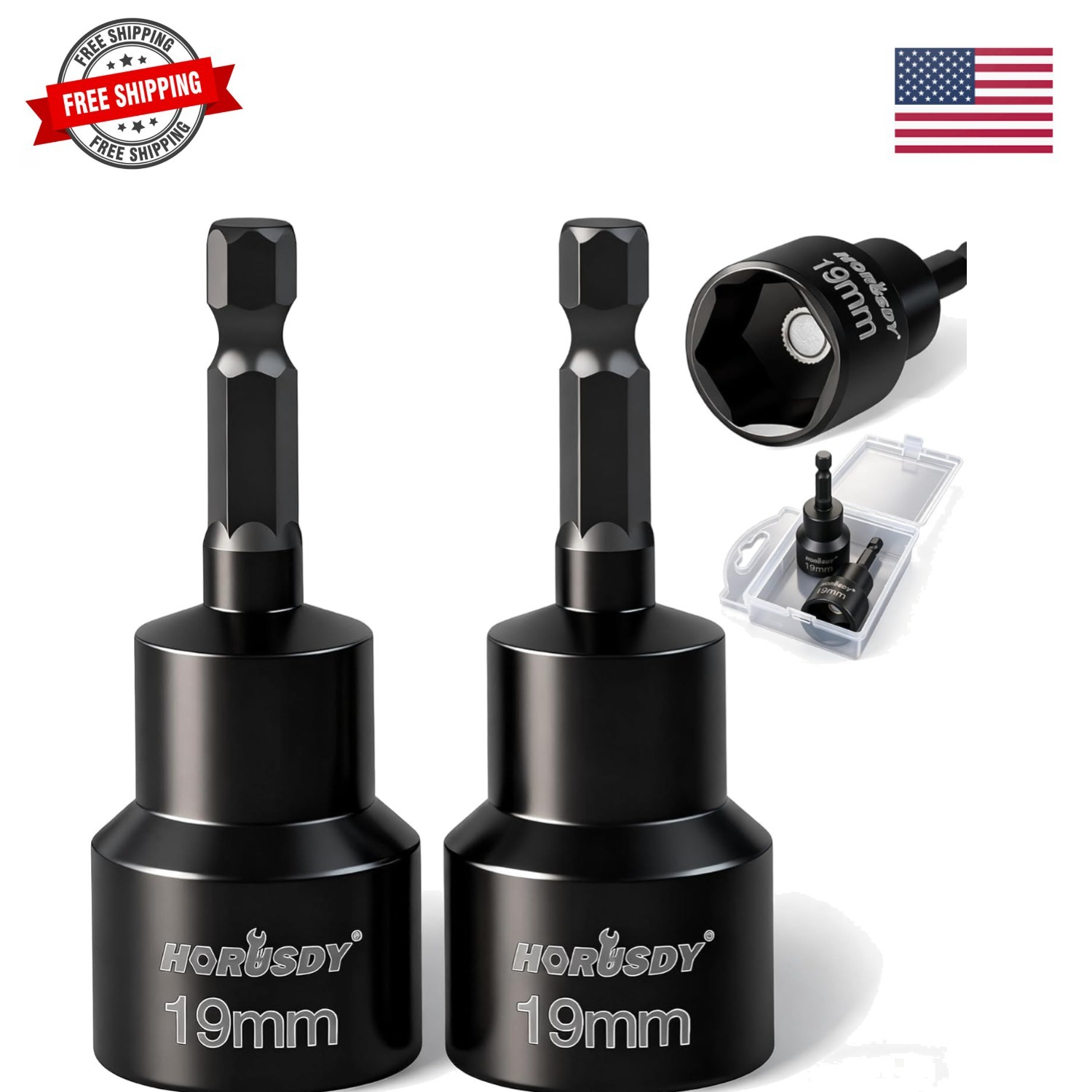 2-Pieces RV Leveling Scissor Jack Socket Drill Adapter, 1/4 Inch Hex Shank, F…