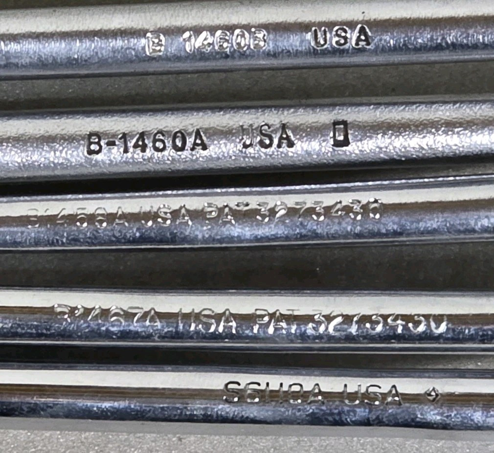 (5) Snap On B1460A B1460B B1456A S6110A 1467A Offset Bleeder Wrench Wrenches