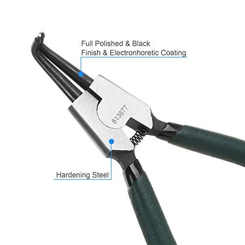 7″ Snap Ring Pliers Set – Heavy Duty Internal/External Circlip Kit, Precision Sp