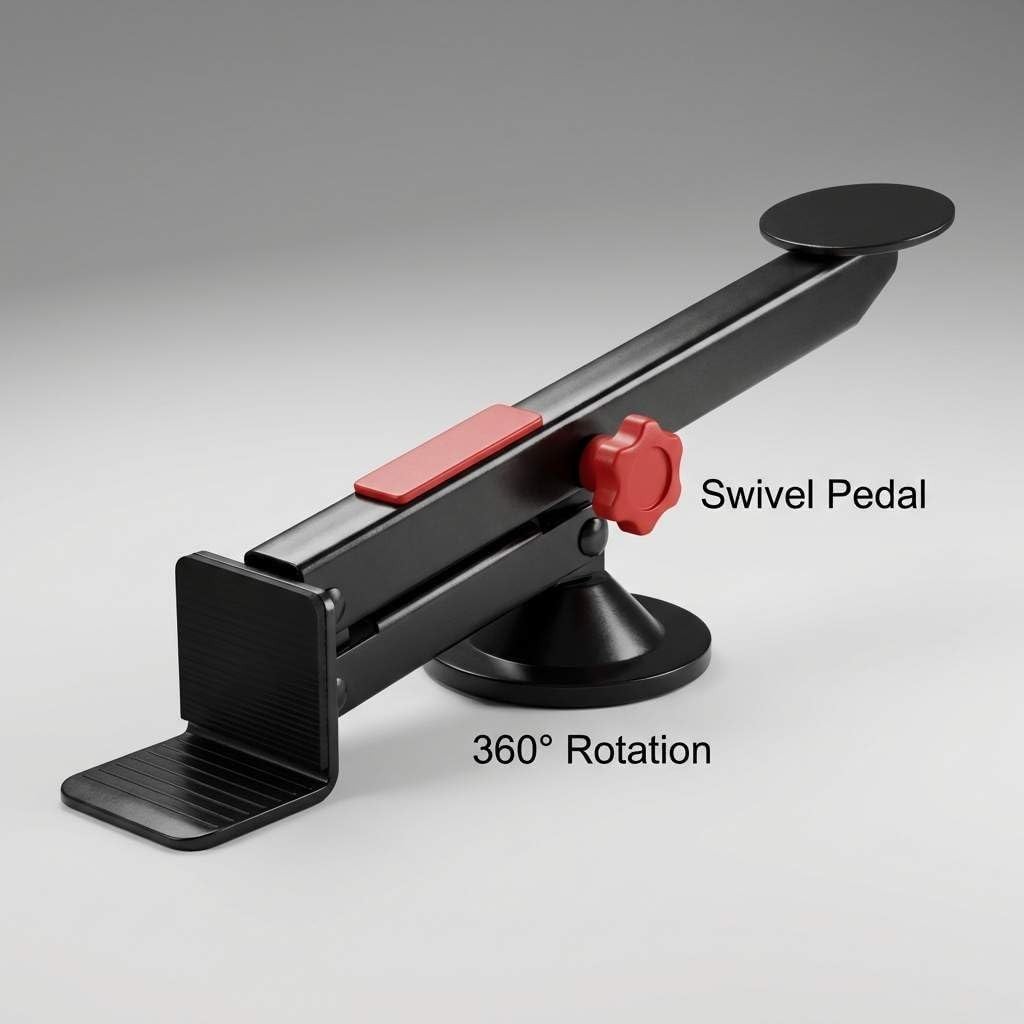 Durable Door Lifter Tool Black Metal Swivel Install Panel Carpenter Aid Strong