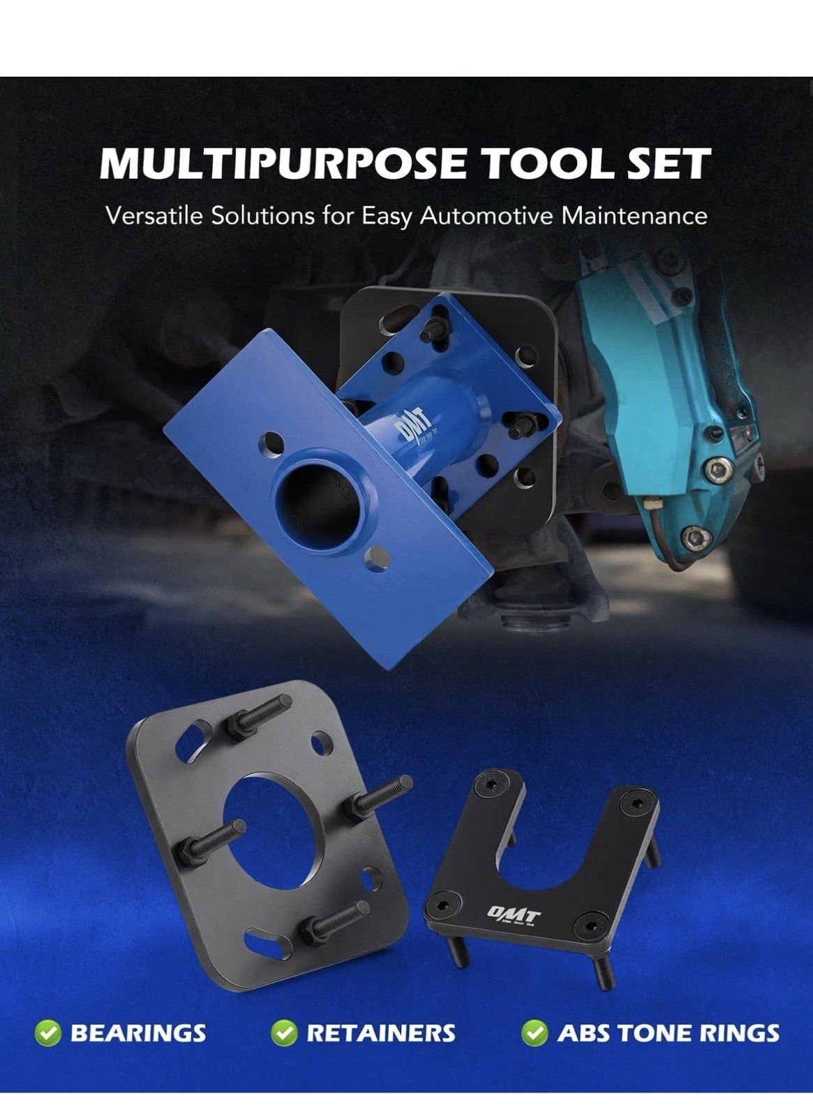 OMT Fit 1995-2012 Toyota w Tone Ring Tool Installer Rear Axle Bearing Puller Set