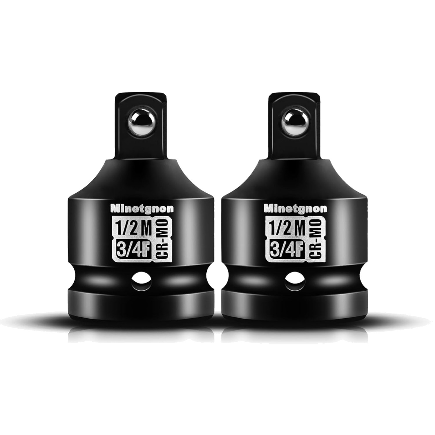 3/4″ to 1/2″ Impact Socket Adapter Set, 2PCS Chrome Molybdenum Steel