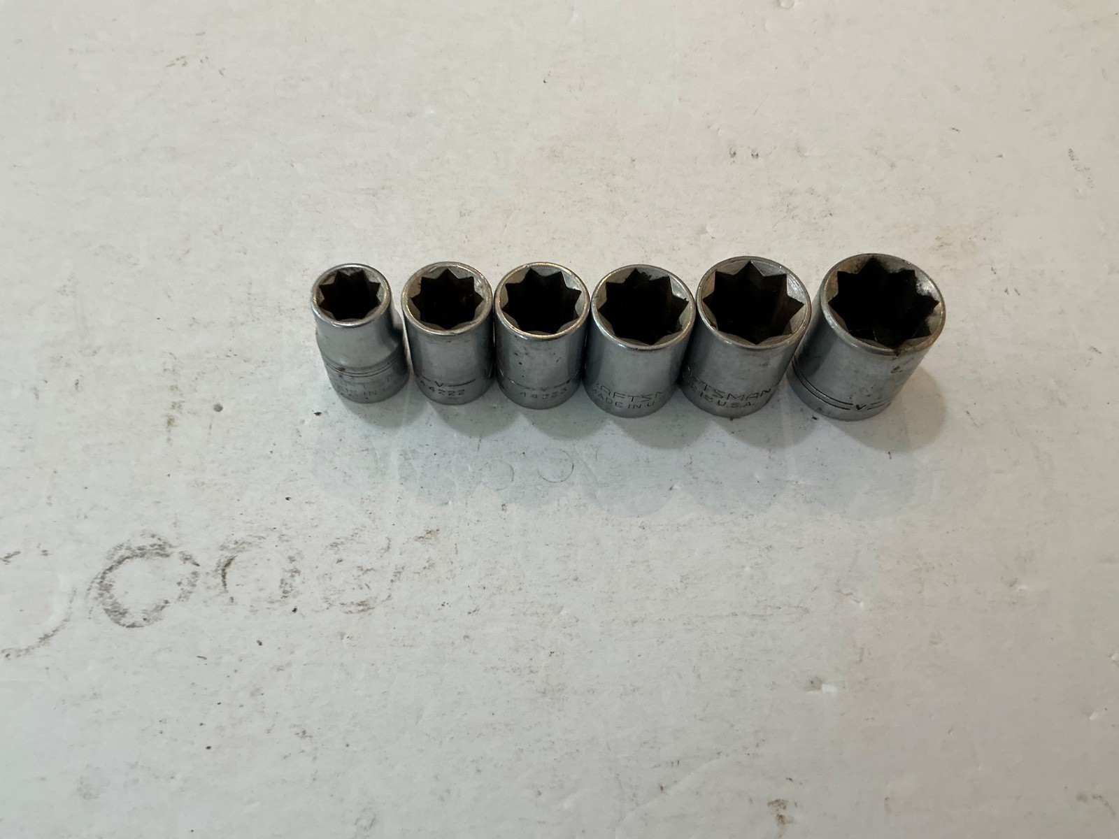 Vtg Craftsman 1/2″ drive 6 pc 8 point socket set -V- 7/16″-3/4″ USA made