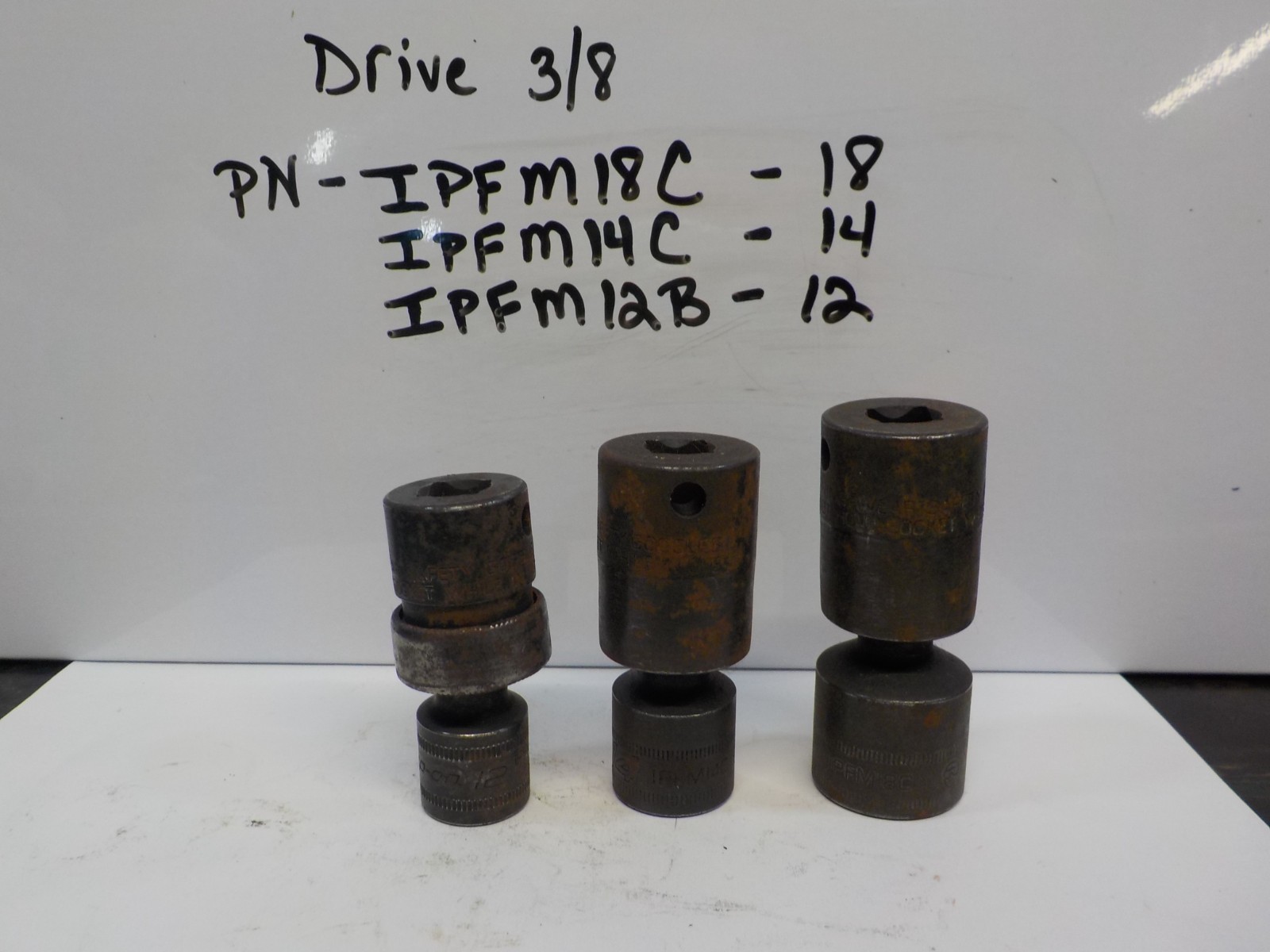 3 Pack Snap-On Swivel Impact Sockets 12mm, 14mm, 18mm IPFM12B IPFM14C IPFM18C