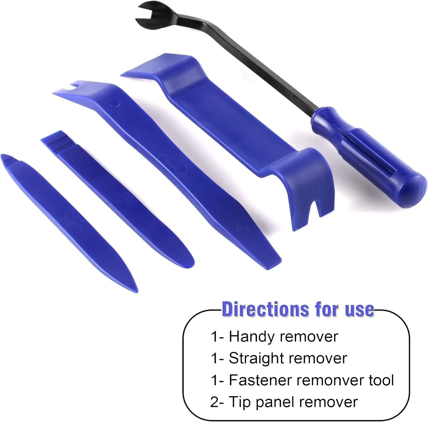 5XPlastic Trim Removal Pry Tool Set for Car Radio Panel Door Dash Clip Fasteners