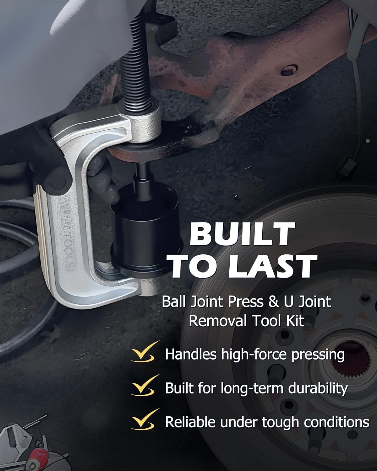 Automotive Ball Joint & U Joint Tool Kit with 4×4 Adapters – Compact and Durable