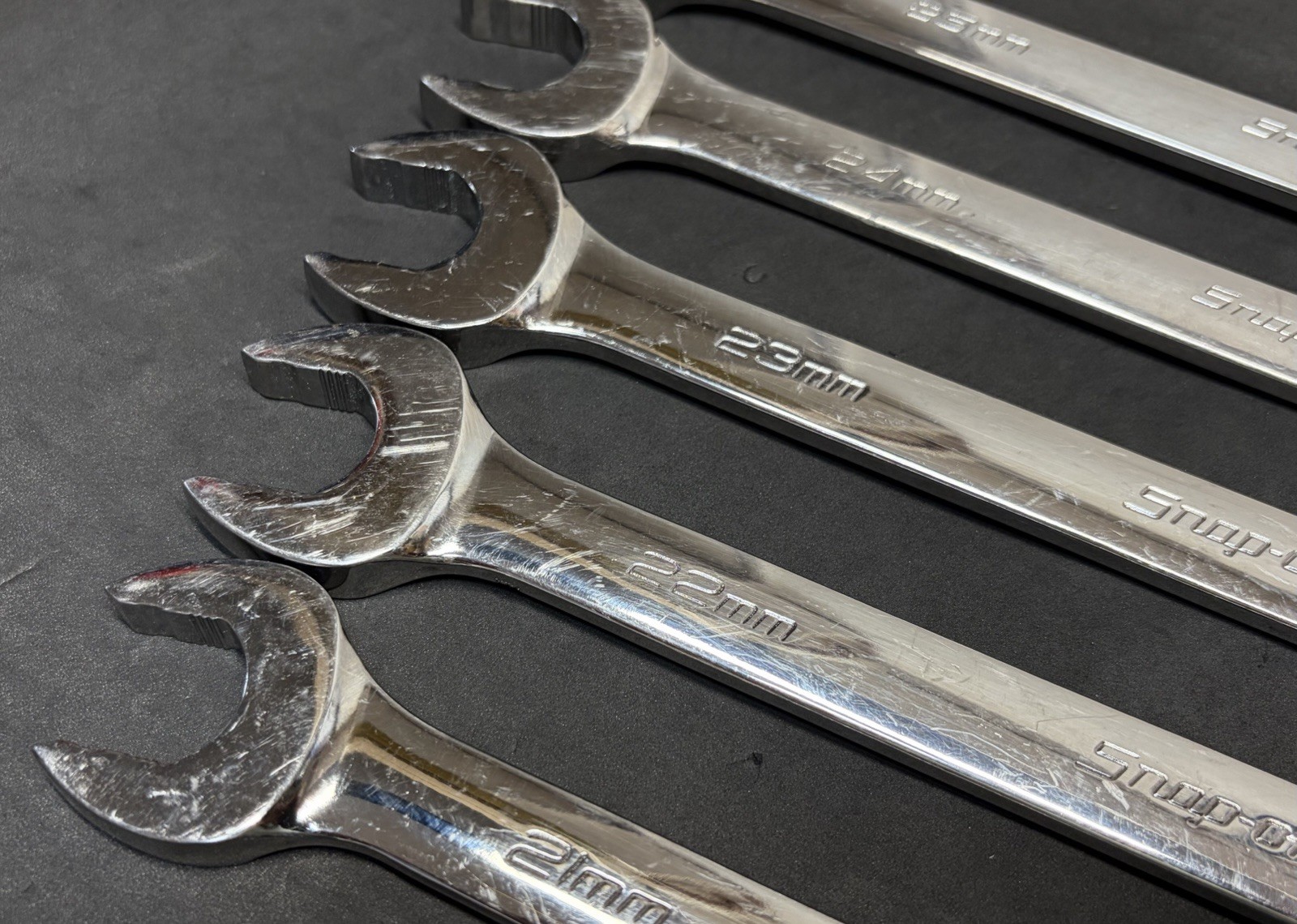 Snap-On Large 5pc Flank Drive Plus Metric Combination Wrenches SOEX Wrench Set