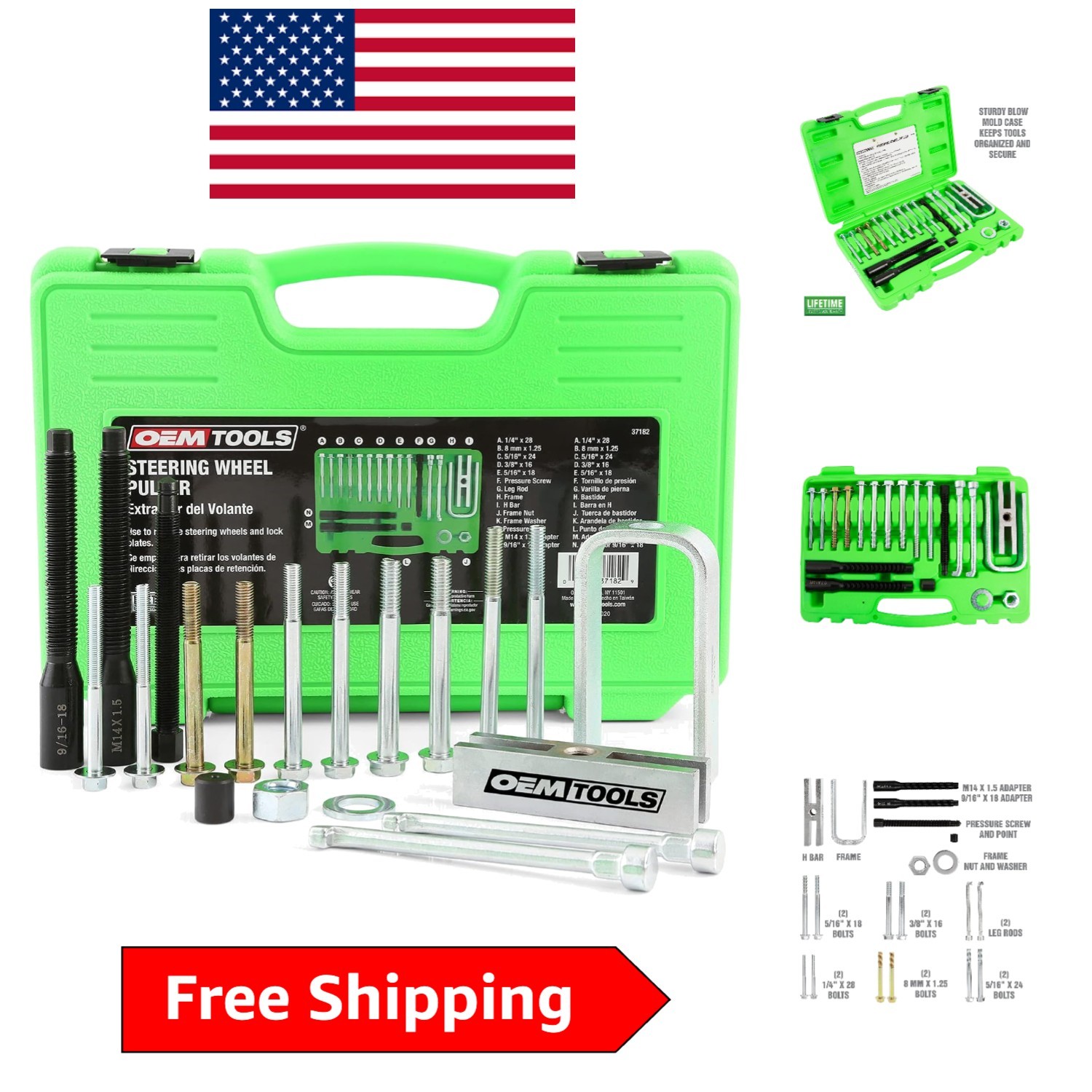Compact Steering Wheel Puller Set with Organization Case – Mechanics Essential