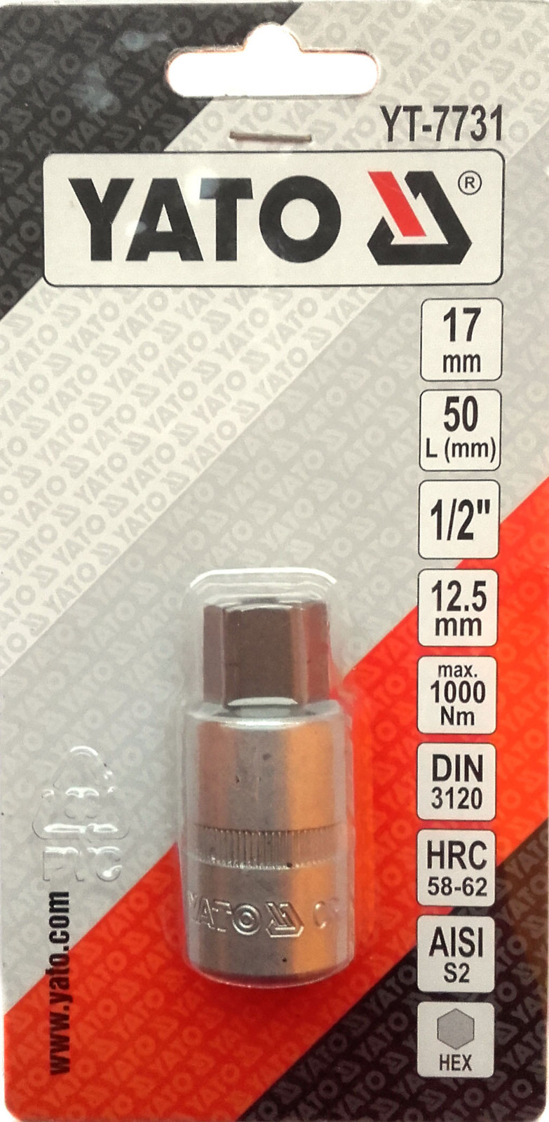 YATO YT-7731 star drill insert 1.3 cm hex 17 mm L50 mm