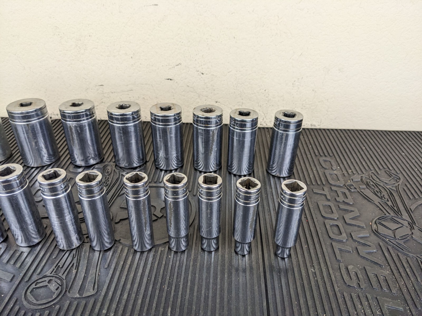 #bg790 Snap On 19 Piece 1/2″ Drive SAE Deep Socket Set 3/8-1-1/2″ USA