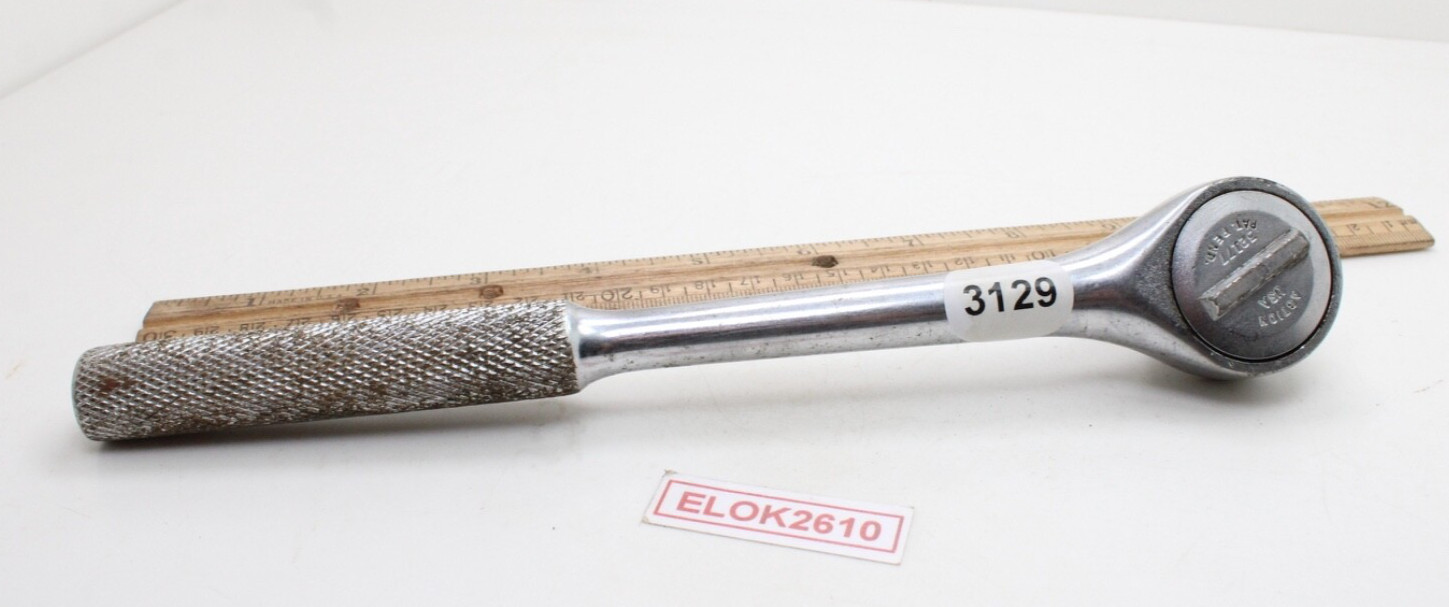 Action 32177 1/2″ Drive Round Head Standard Ratchet Knurled Grip Chrome USA
