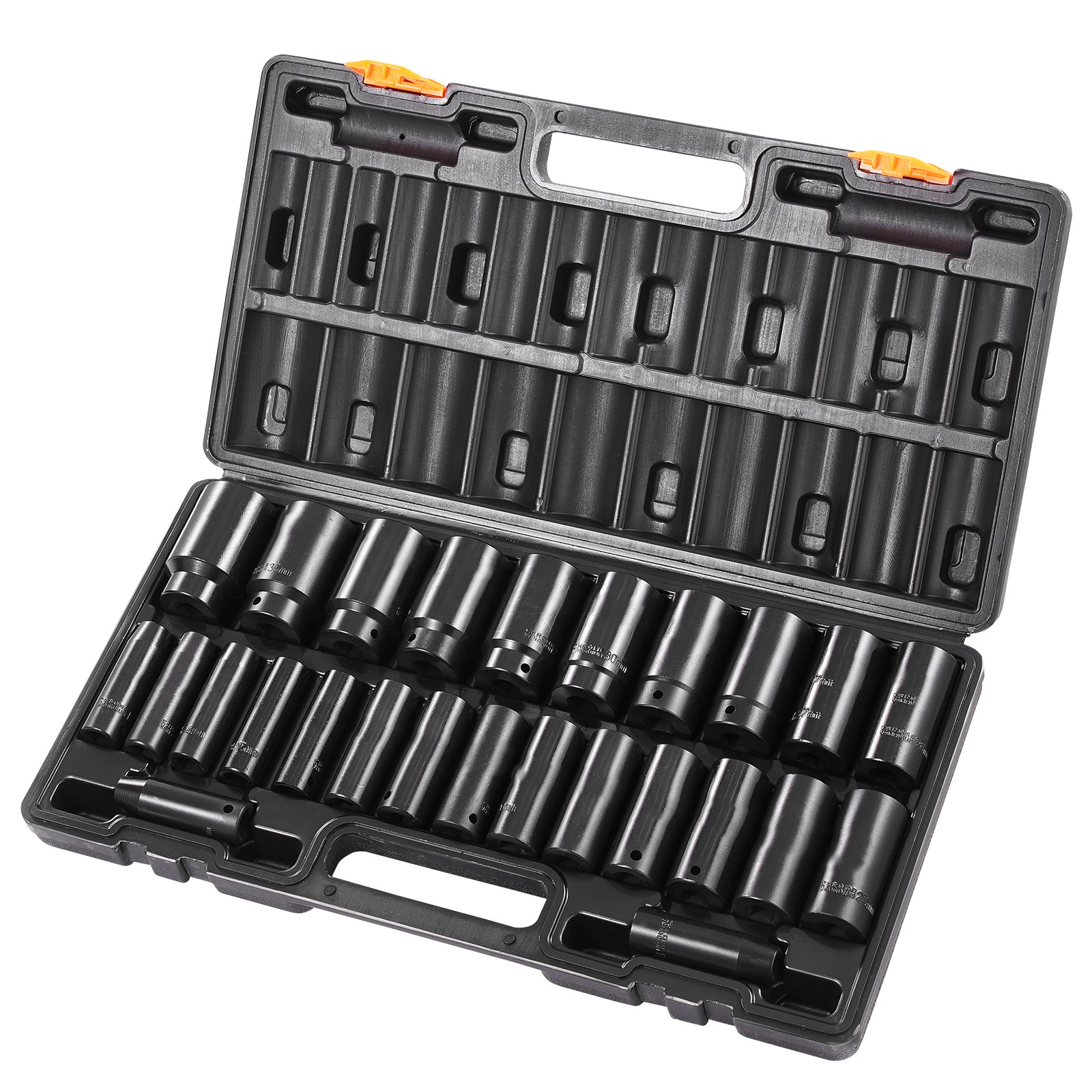 VEVOR Impact Sockets Set 1/2Inch Drive 26 PCS Metric 10mm-36mm Deep 6-Point Set