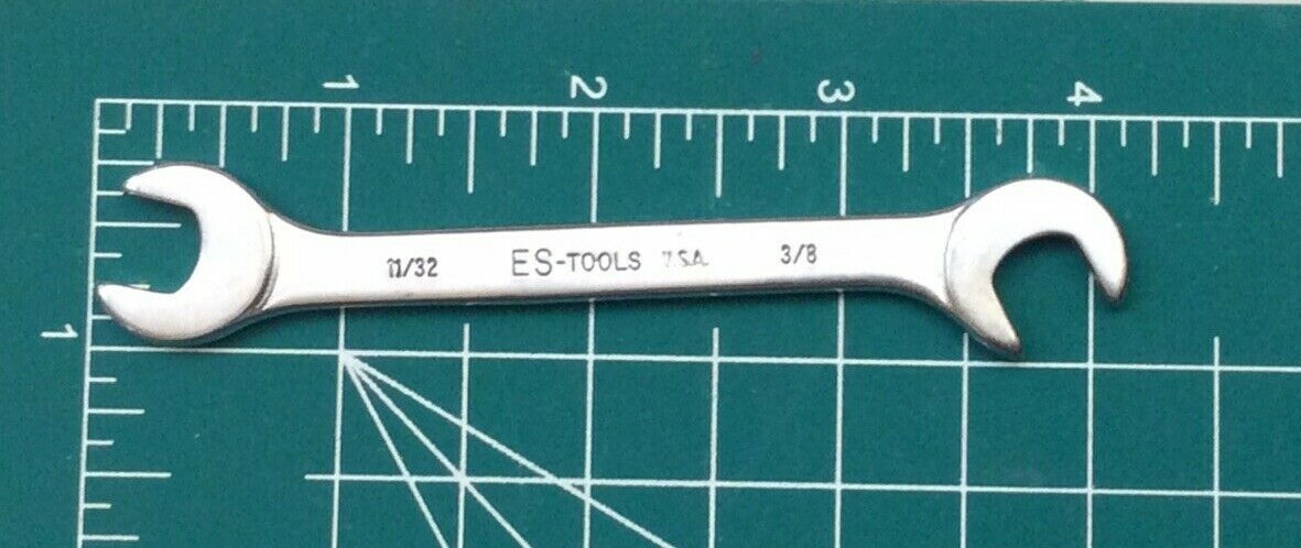 ES TOOLS 3/8 x 11/32 INCH ANGLE HEAD OPEN END WRENCH NEW USA