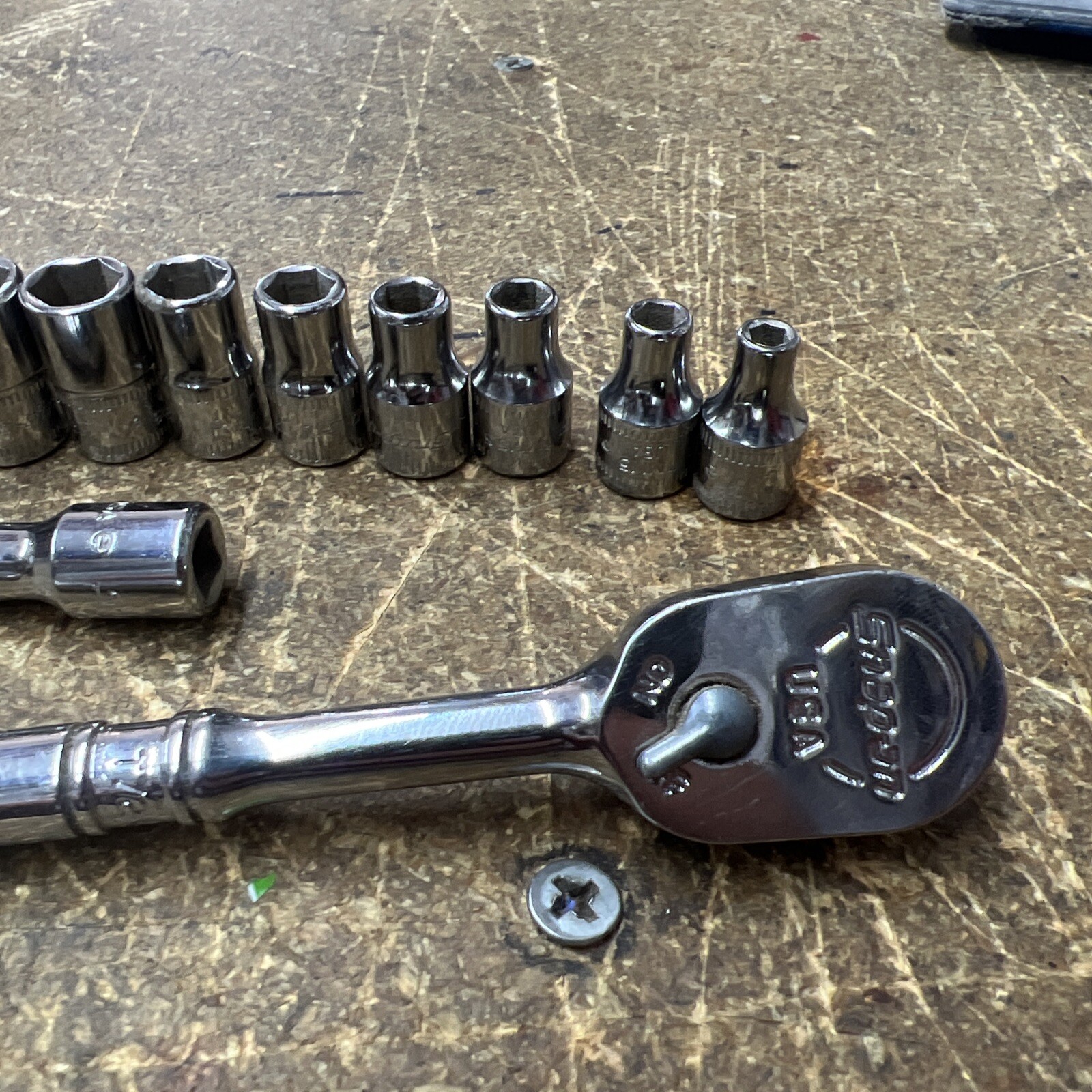 Snap-On Tools 117TMM 15 Piece 1/4”Dr 6Pt Metric Starter Set Sockets Ratchet Nice