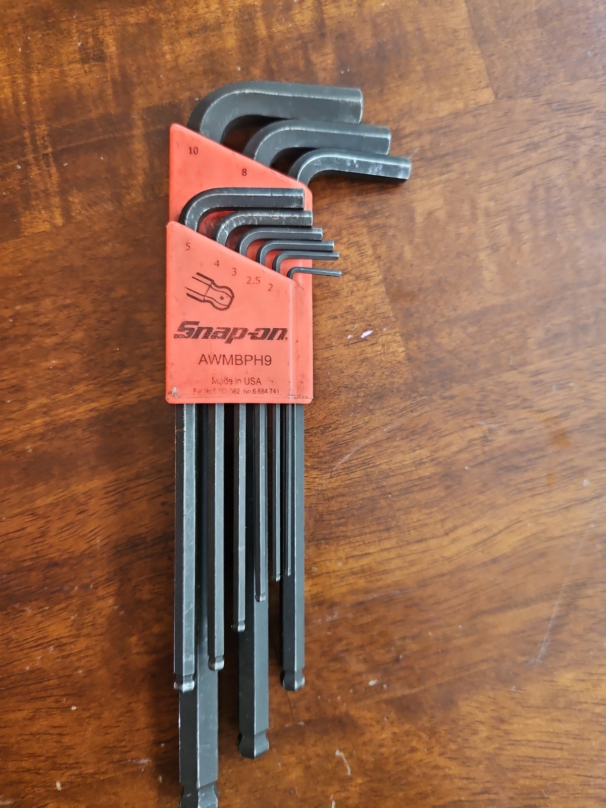 Snap On AWMBPH9 9 Piece Metric Ball Hex Wrench Set (1.5–10 mm) Snap-On Allen
