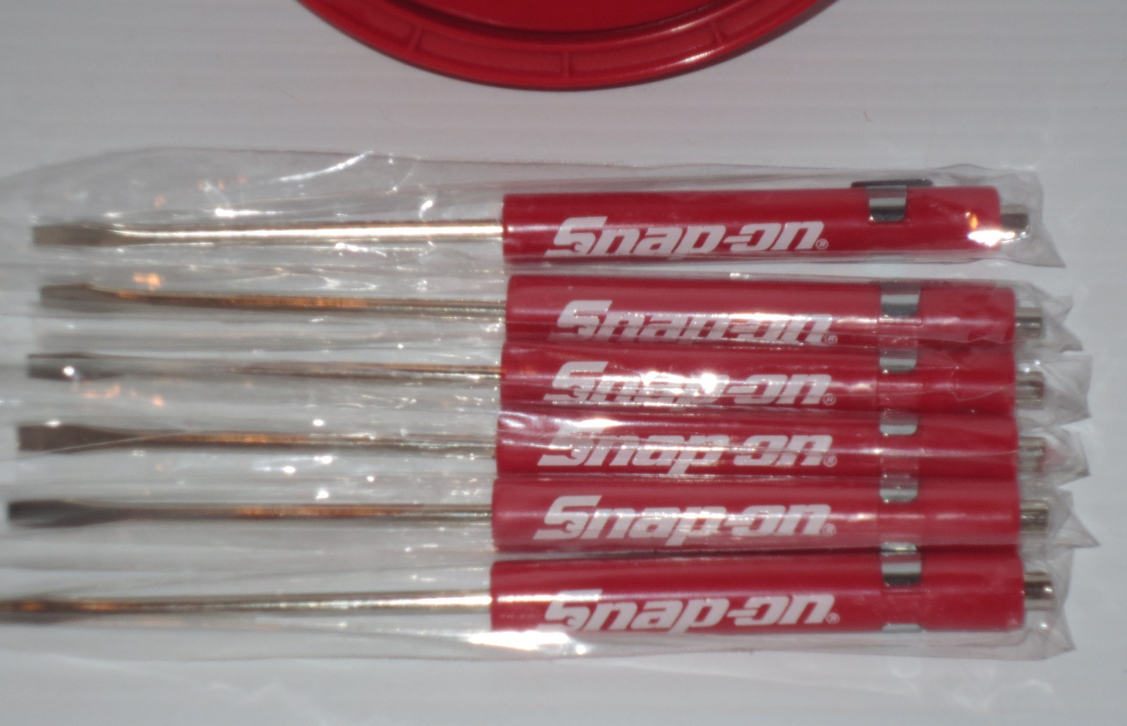 6 pcs. PROMOTIONAL SNAP-ON TOOLS POCKET CLIP FLAT SCREWDRIVER WITH MAGNET TOP