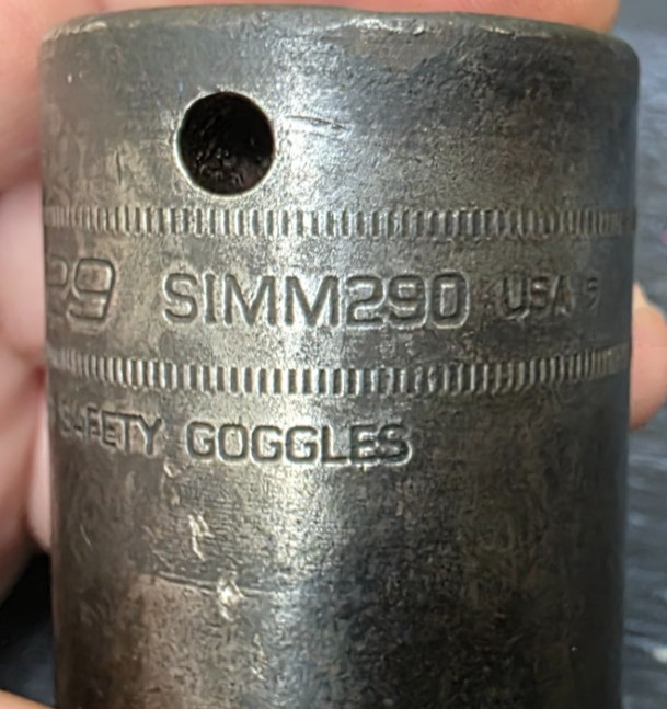 Snap-On 1/2” Drive 6-Point Metric 29mm Flank Drive Deep Impact Socket SIMM290