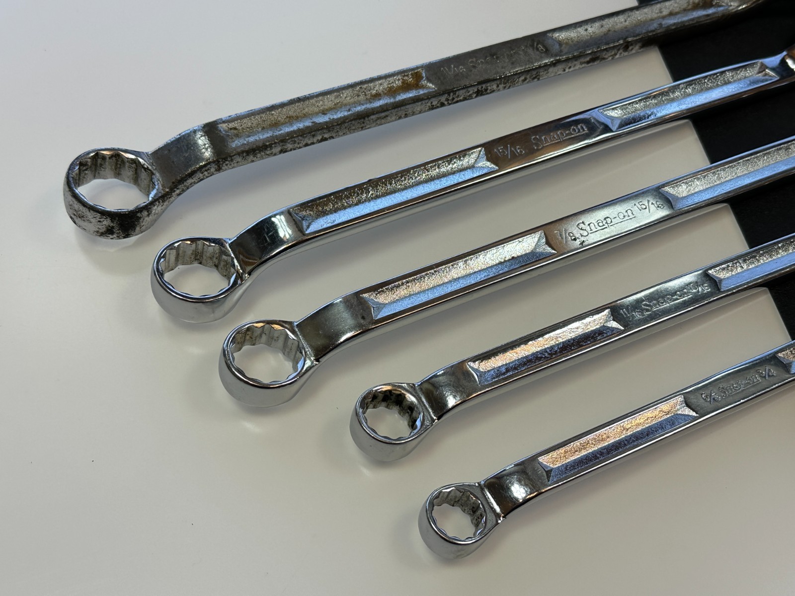 Snap-On Tools USA 5pc XV SAE 5/8″ to 1-1/8” Offset Box End Wrench Set, 12 Point
