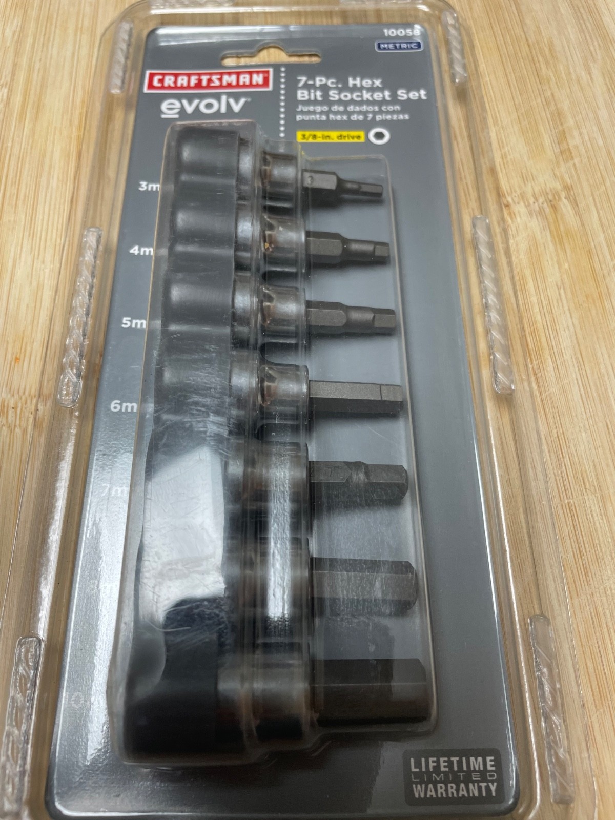 New Craftsman 7 Pc Hex Bit Socket Set Metric 3/8 Dr 10058