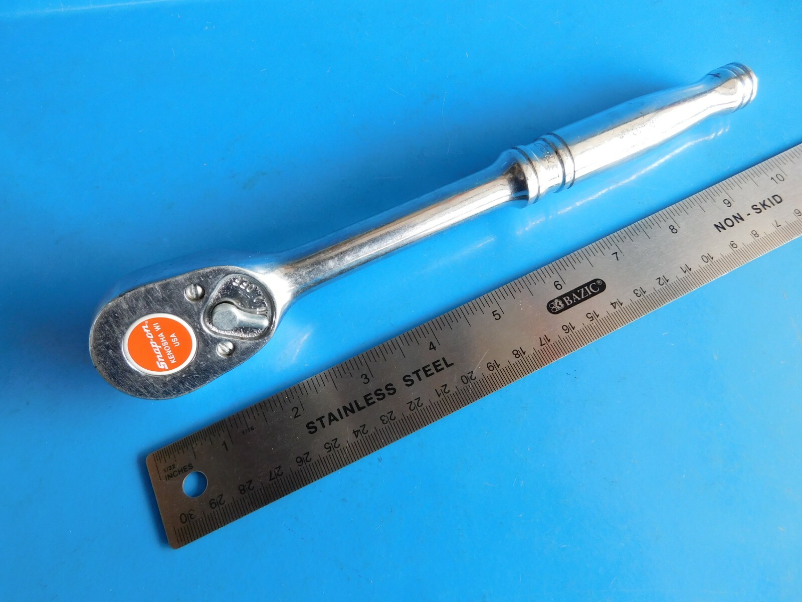 USED, SNAP ON TOOLS 1/2 IN. DR. SHORT HANDLE HEAD RATCHET, PART #S710