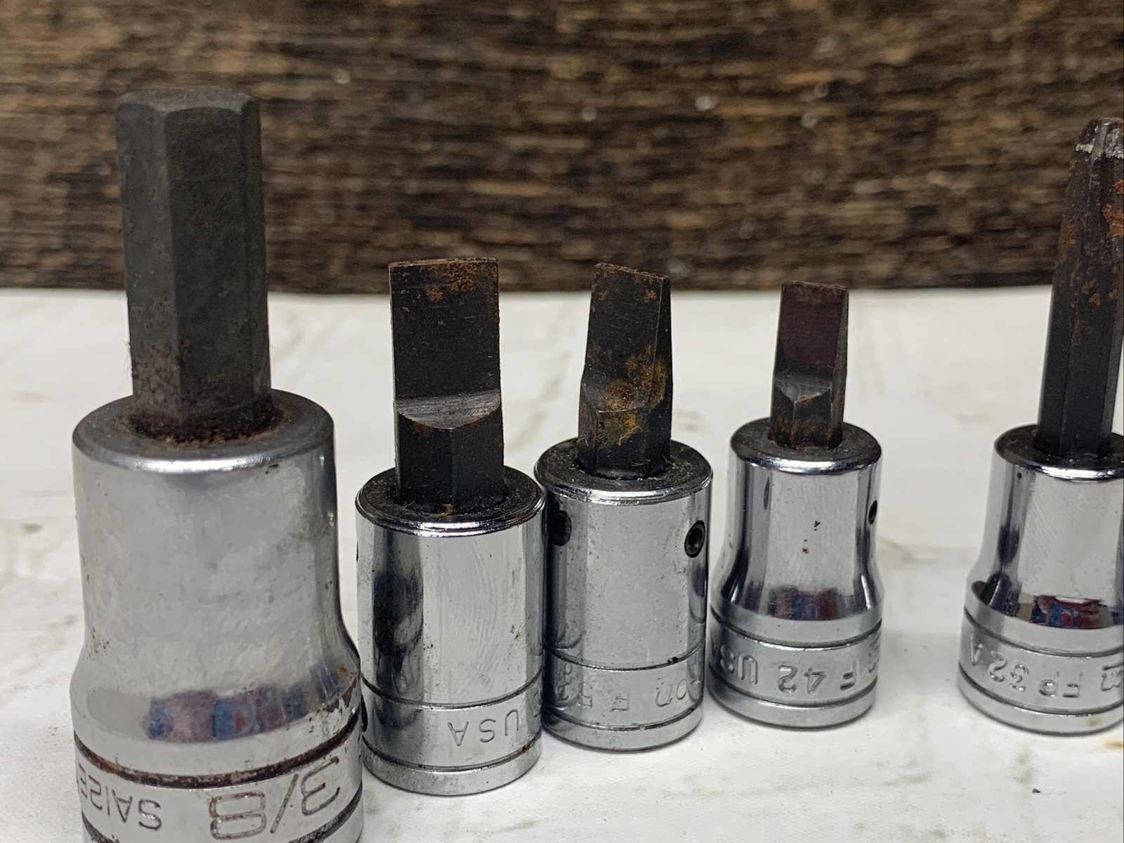 Snap On 3/8″ 1/2 Drive Torx Hex Phillips 8pc Socket Driver Mixed Lot of 8
