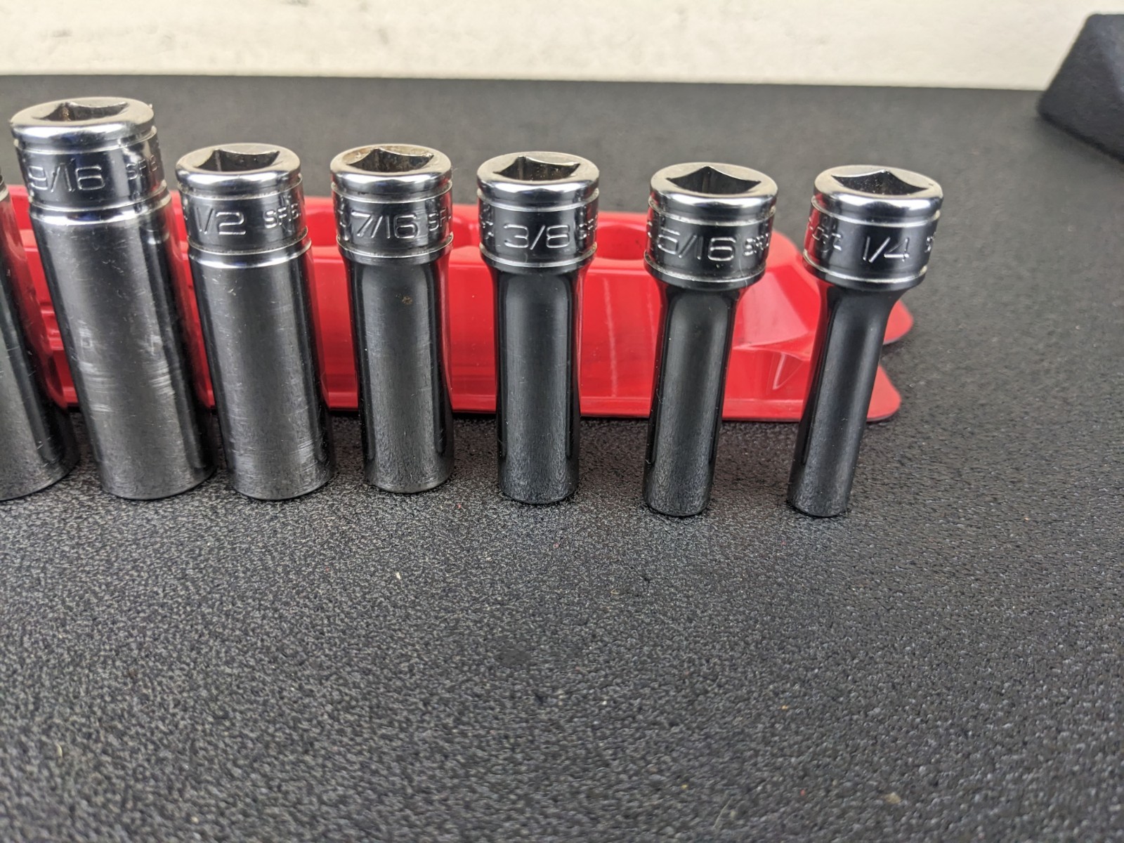 #bm187 Snap-on Tools USA 3/8″ Drive SAE 12 Point Deep Chrome Socket Set 211SFY