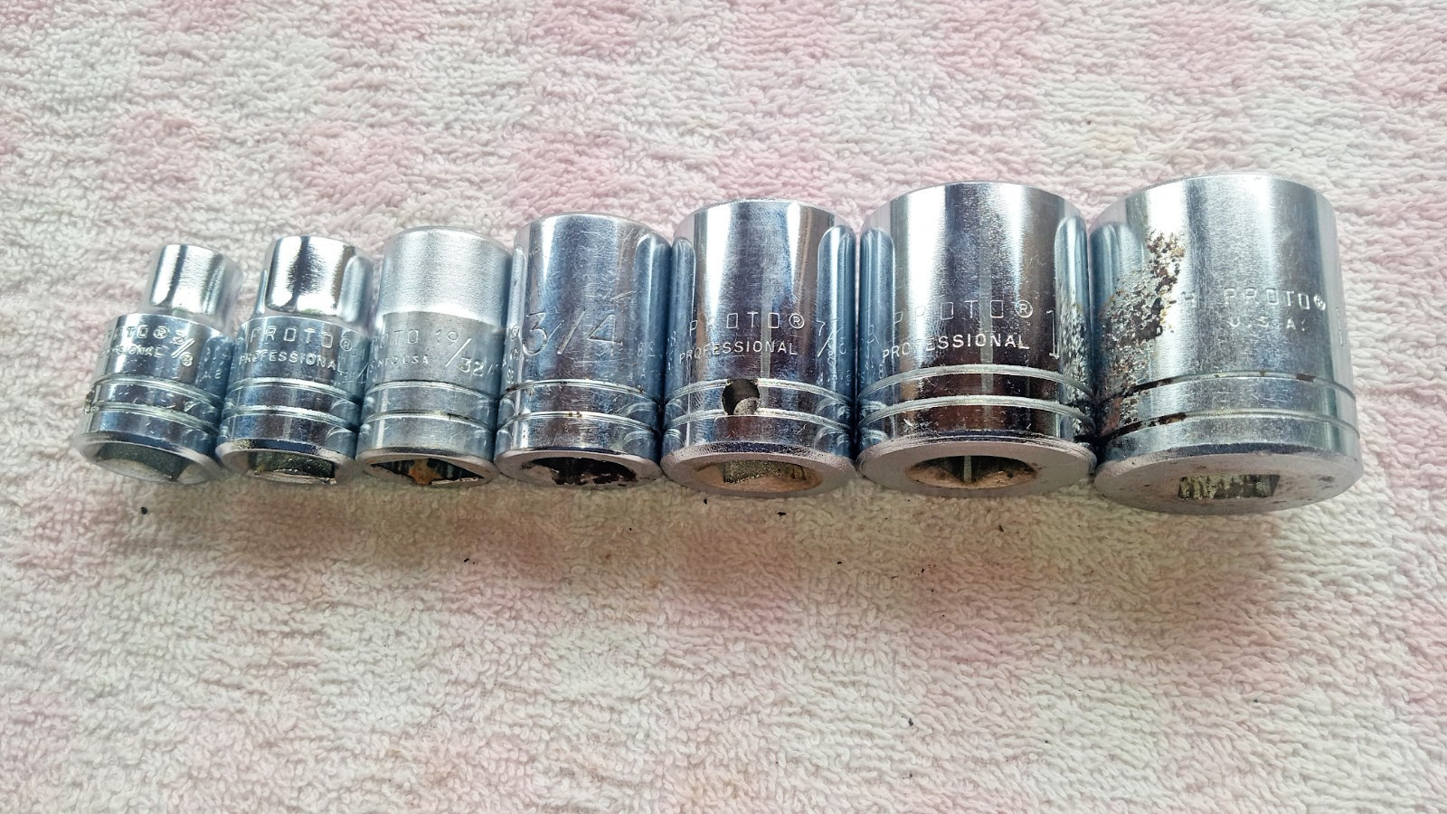 PROTO USA 1/2dr SOCKETS SAE DECENT MIXED SET SEE DESCRIPTION gift idea mechanic