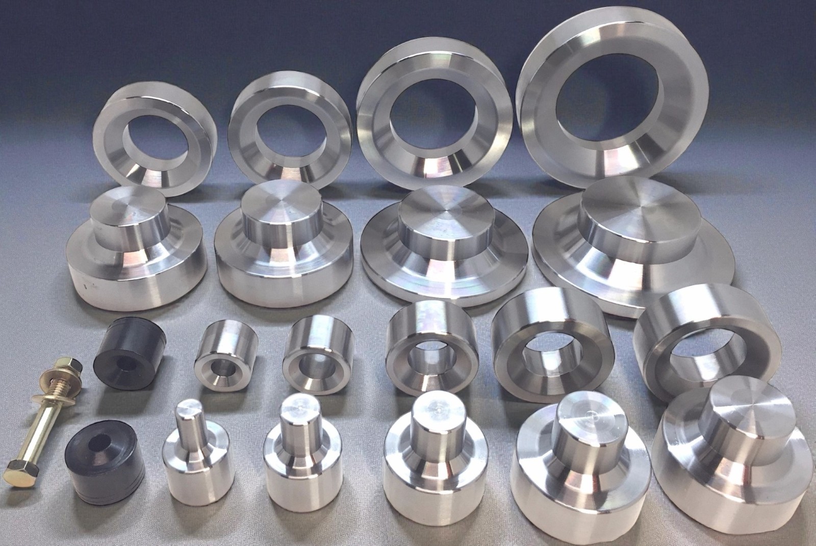 Dimple Dies Set 10 Pieces 1/2″ 3/4″ 1″ 1 1/4″ 1 1/2″ 1 3/4″ 2″ 2 1/2″ 3″ Dzus