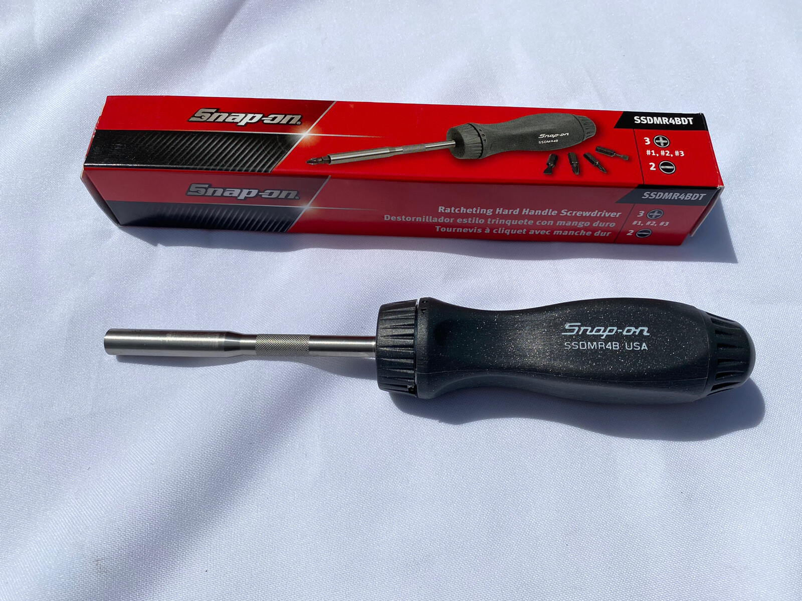 Snap On Ratcheting Screwdriver Dark Titanium Hard Handle SSDMR4BDT