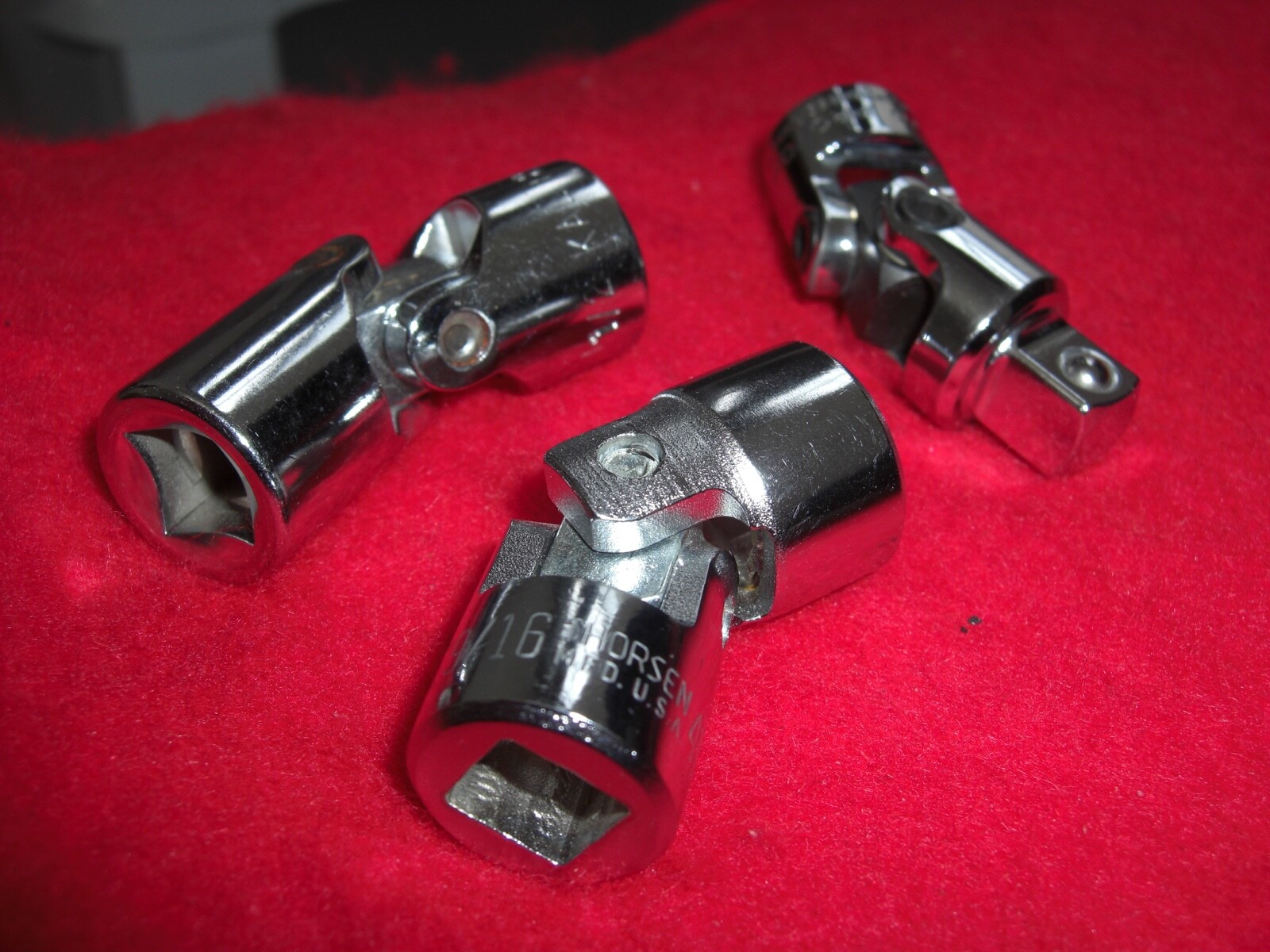 Proto 3/8 dr. universal joint Kal 1/2″ and thorsen 9/16 swivel sockets excellent