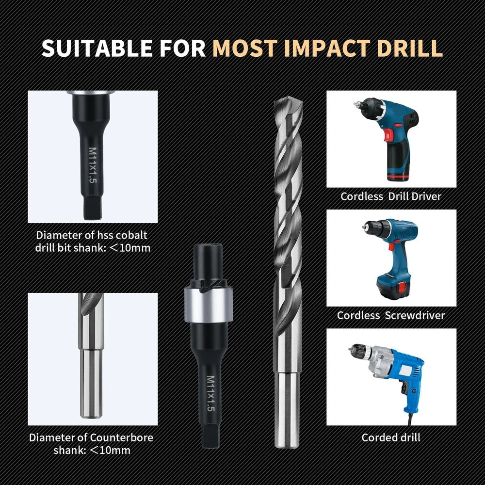 M11X1.5 Metric Thread Repair Kit with Insert HSS Drill, Tap, Counterbore,…