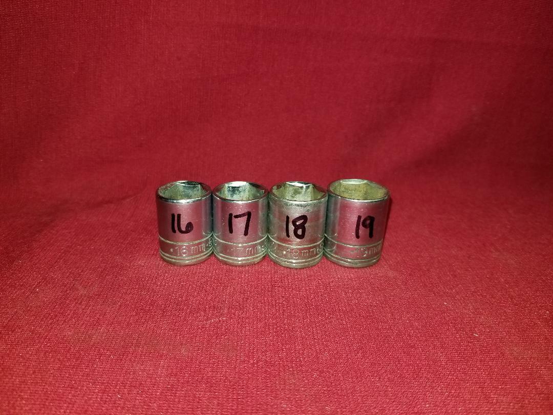 SK S-K SOCKET 3/8 7/16 1/2 9/16 5/8 11/16 3/4 7/8 3/8 DRIVE 6 & 12 PT USA SINGLE