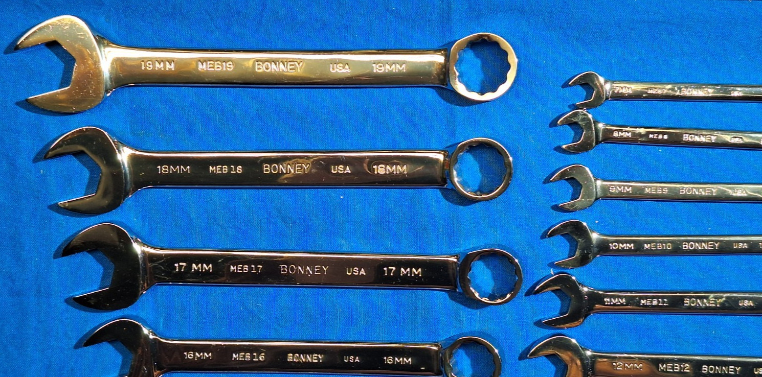 Bonney -80759 13 piece short Metric Combination wrench set full polish 7mm-19mm