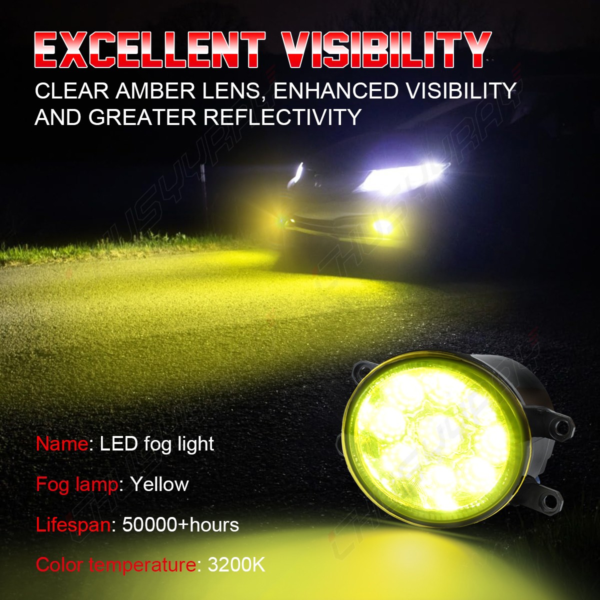 For 2010 2011 2012 Lexus IS250H Pair Fog Light Bumper Driving Lamps Clear Lens
