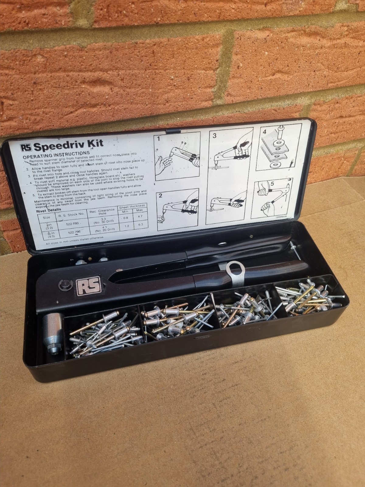Rs Speedriv Kit 544-358 clinchnuts clinch nut system tool