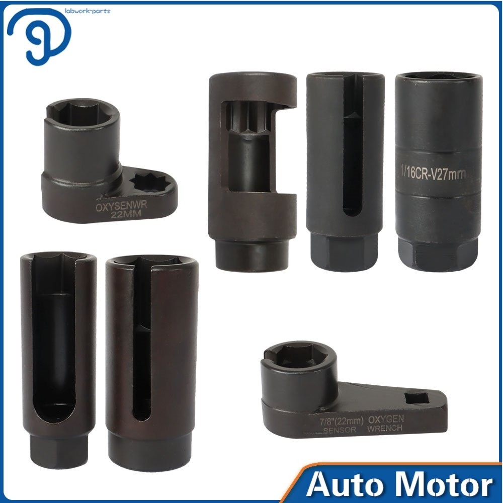1/2″ 3/8″ 7/8″ Oxygen Sensor Socket Wrench 22mm 27mm 29mm Auto Repair Tool 7/Set