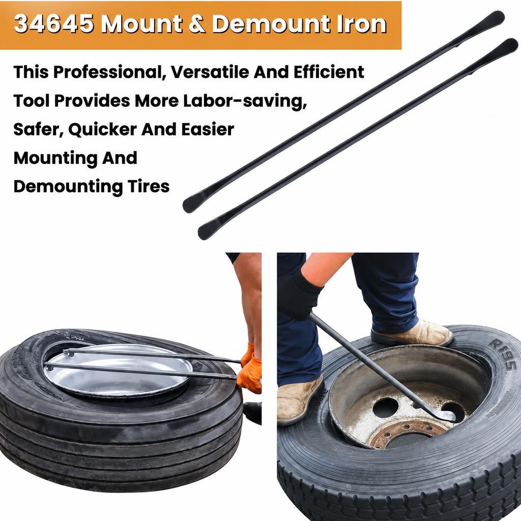 2-Pack 37 inch Tire Mount and Demount Iron Tubeless Tire Removal Tool in Black